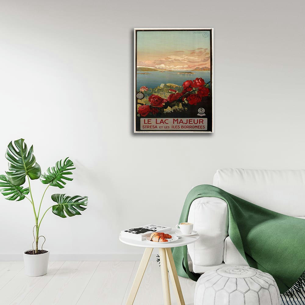 - Tableau affiche touristique Vintage le Lac Majeur 50x70cm