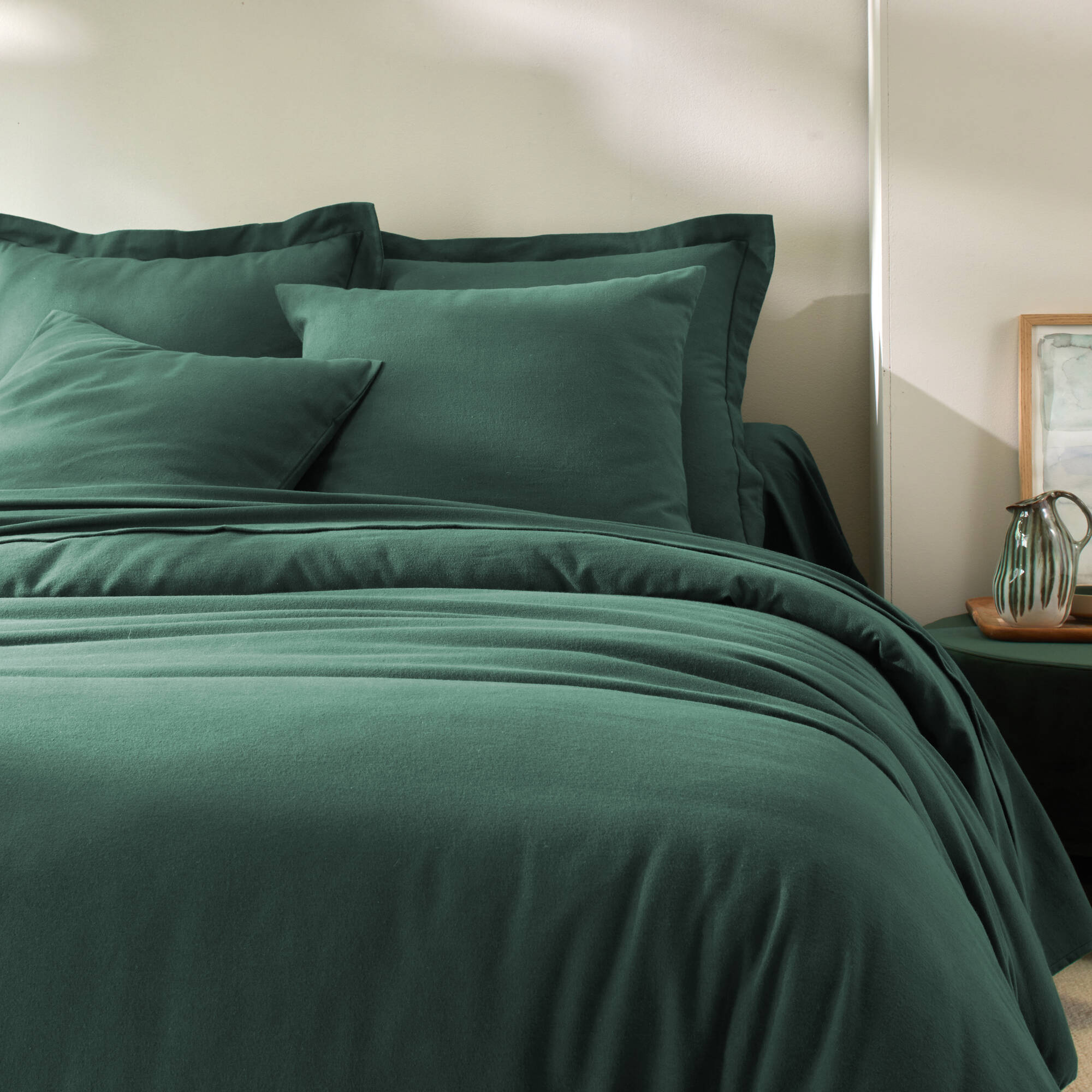 Linge de lit uni flanelle