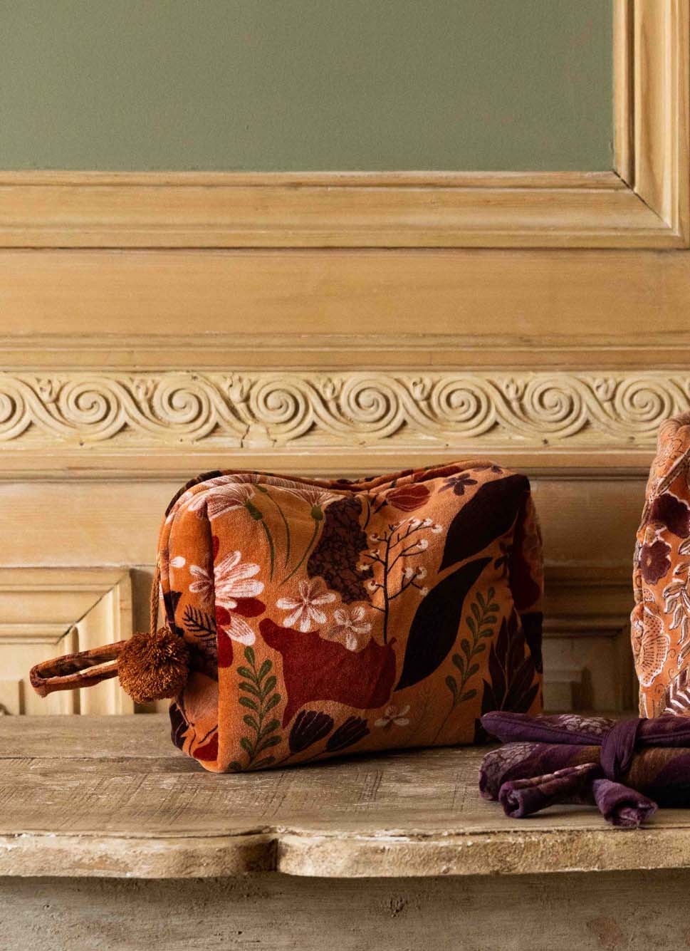 TROUSSE GRAND FORMAT EN VELOURS SOLAL TERRACOTA
