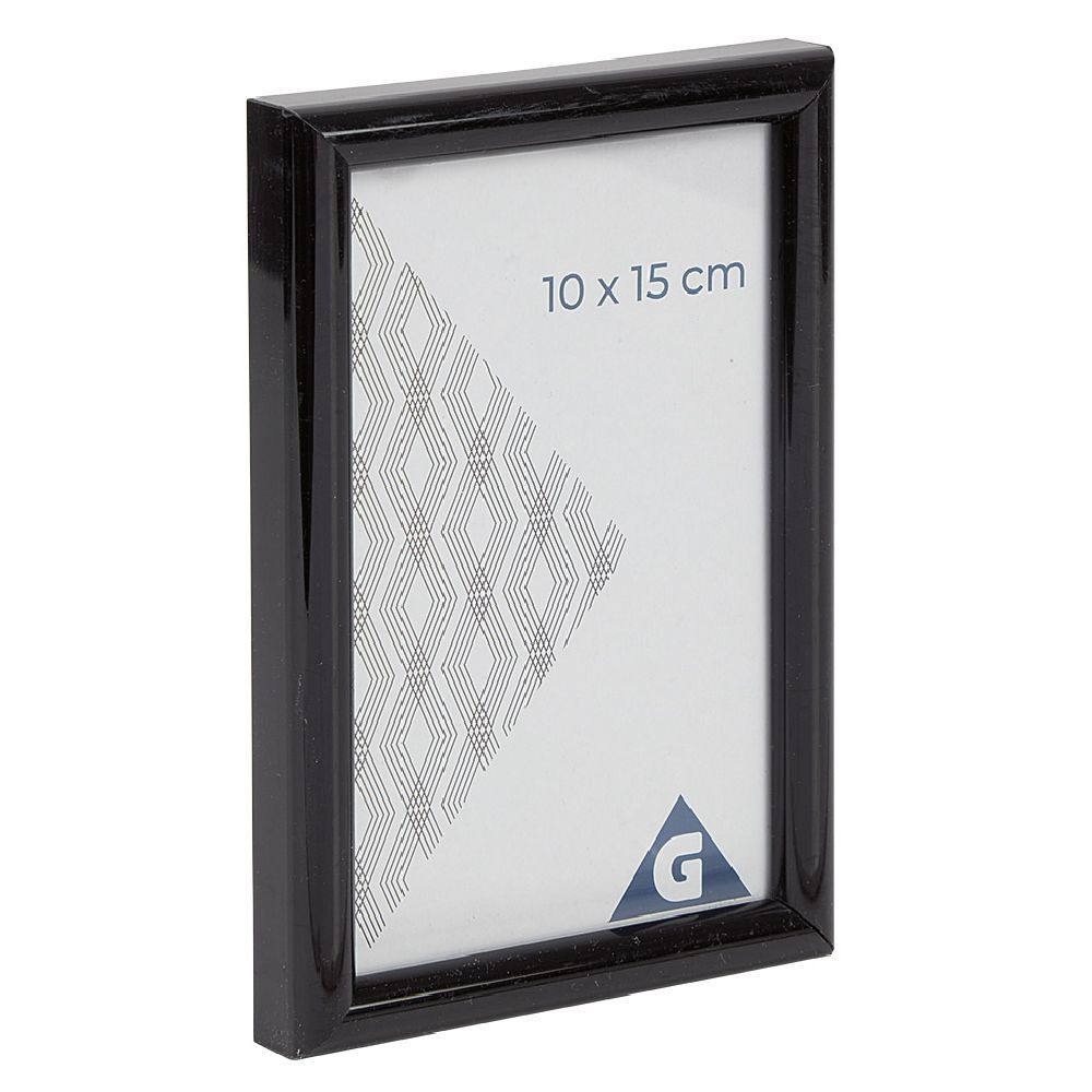 Cadre photo plastique noir 11x16cm pour photo 10x15cm