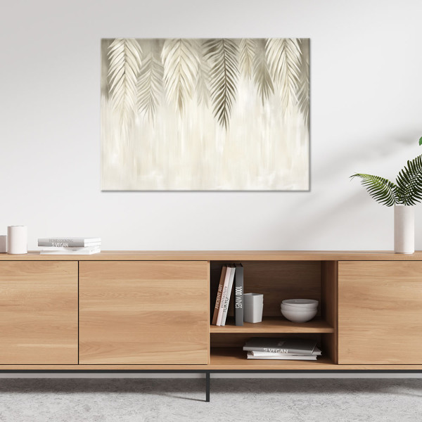 Feeby Obraz do salonu sypialni, Beżowe liście palmowe w stylu boho 60x40
