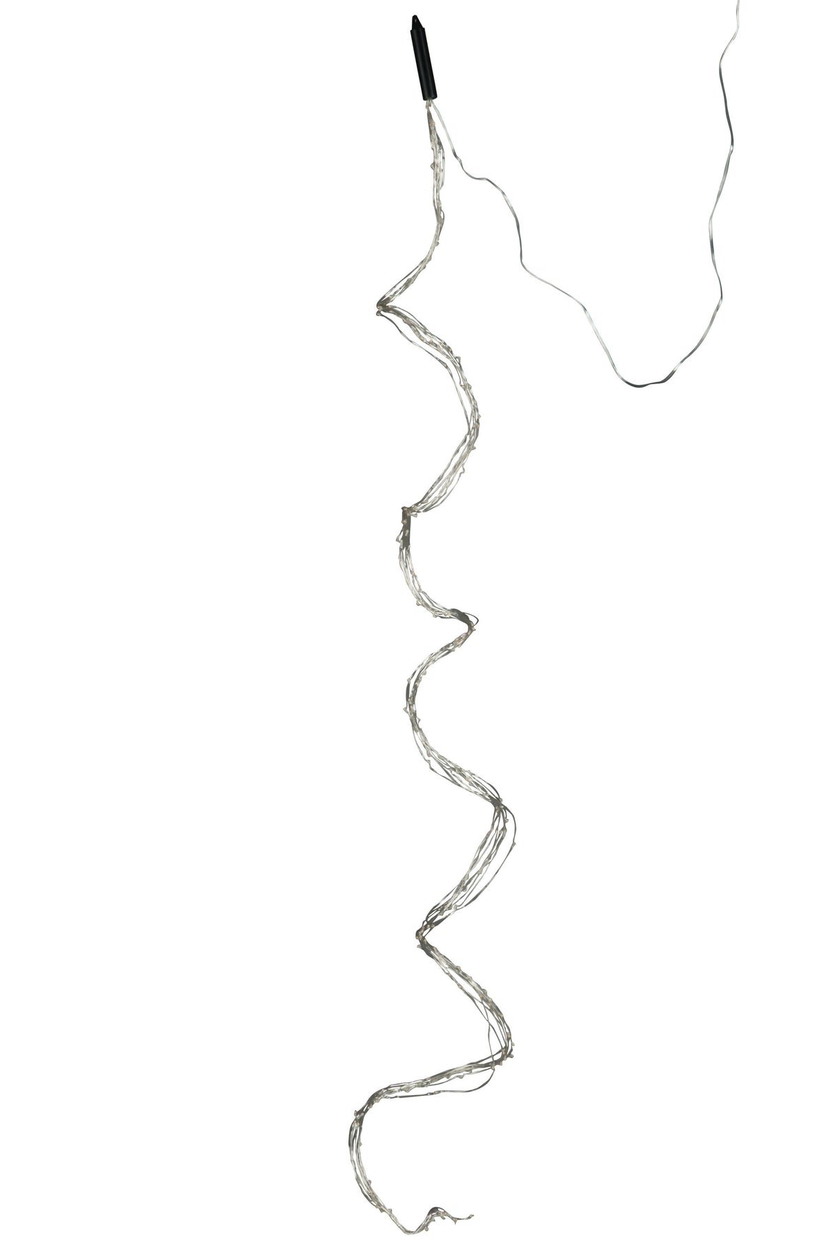 J-Line slinger 200Led 2M - kunststof - zilver - warm wit - LED lichtjes