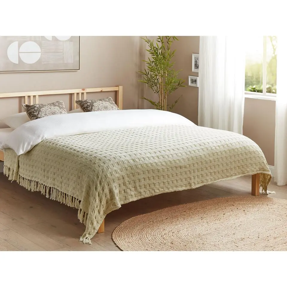 BERE - Bedsprei - Wit - 200 x 220 cm - Katoen