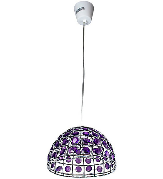 Abat jour Suspension Lustre suspendu Perles mauve violet Plafonnier moderne