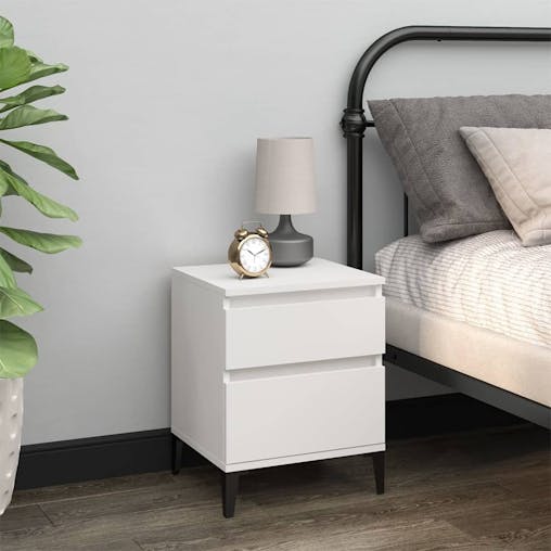 NNEVL Bedside Cabinets 2 pcs White 40x35x50 cm