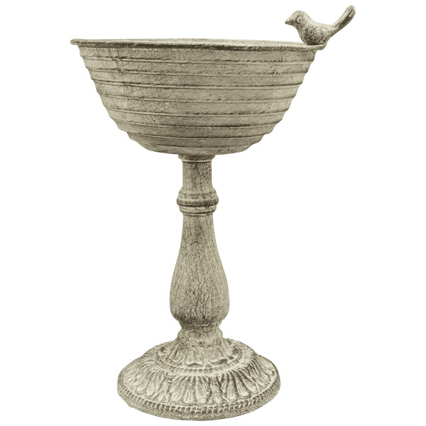 Metalowe poidełko karmnik dla ptaków retro szare postarzane 32 cm