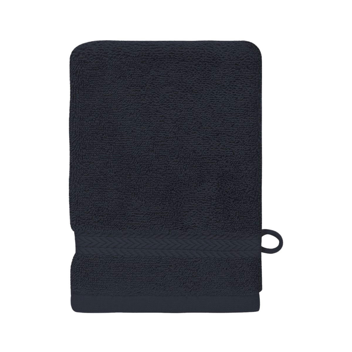 LUXURY - Lot de 3 gants de toilette 550gr/m²  bleu nuit 16x22 cm