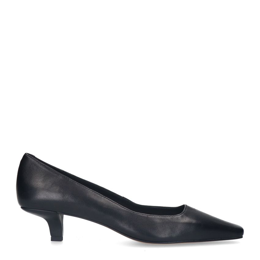 Manfield Zwarte leren pumps