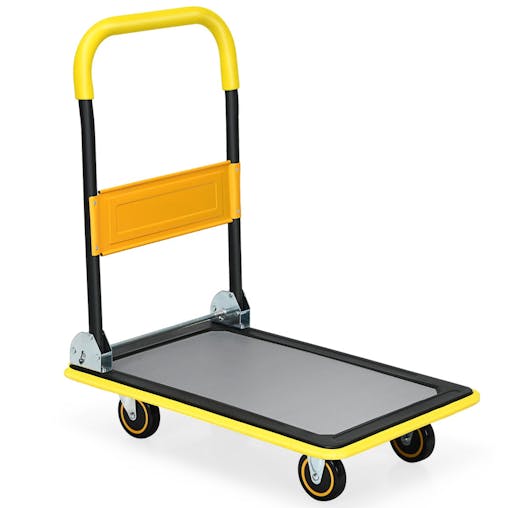 NNECW Folding Push Cart Dolly with 360 Degree Swivel Wheels for Garage/Warehouse