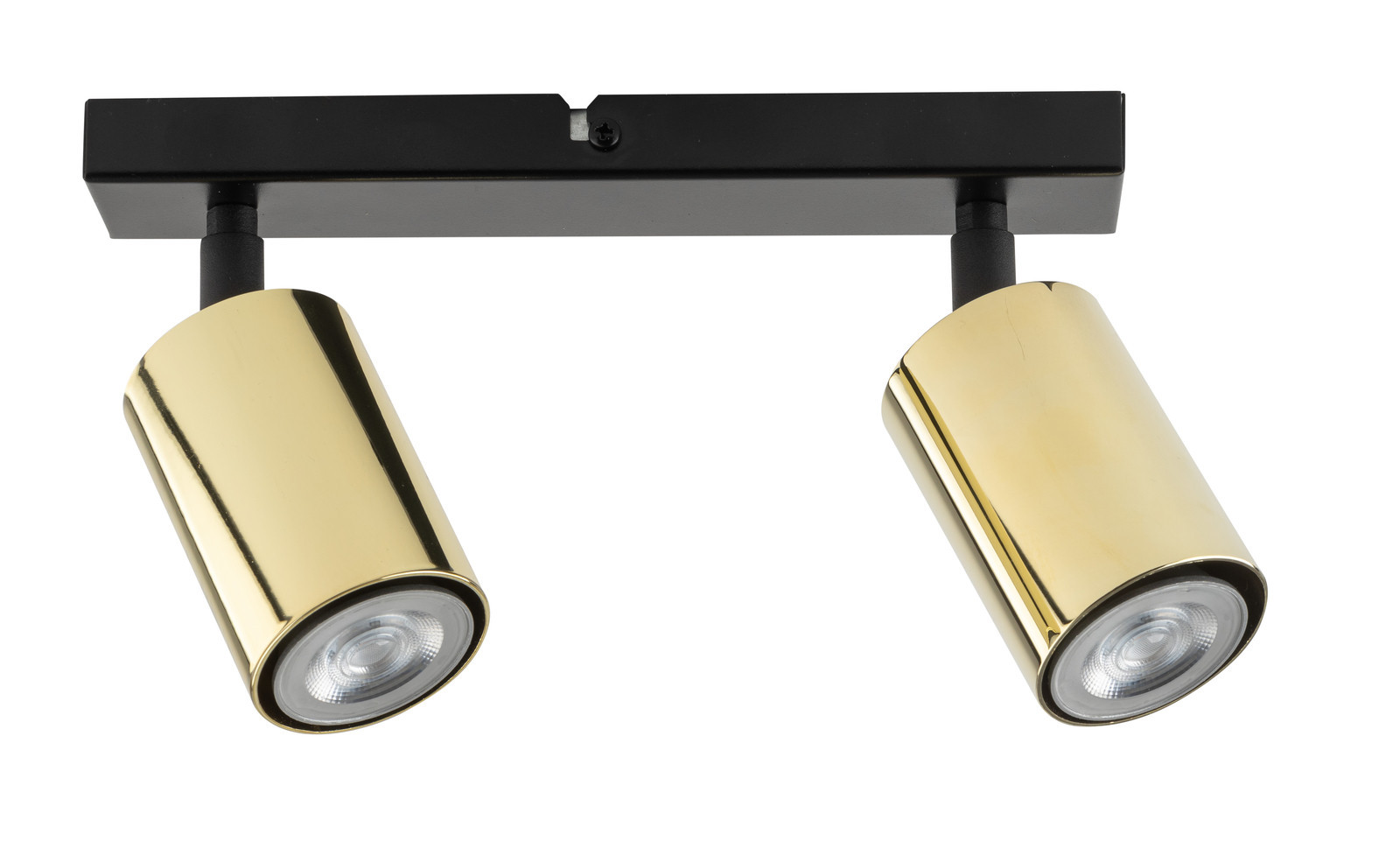 Reflektor sufitowy czarno-mosiężny Zoom 2xGU10x25W wym:16x25x6cm Sigma