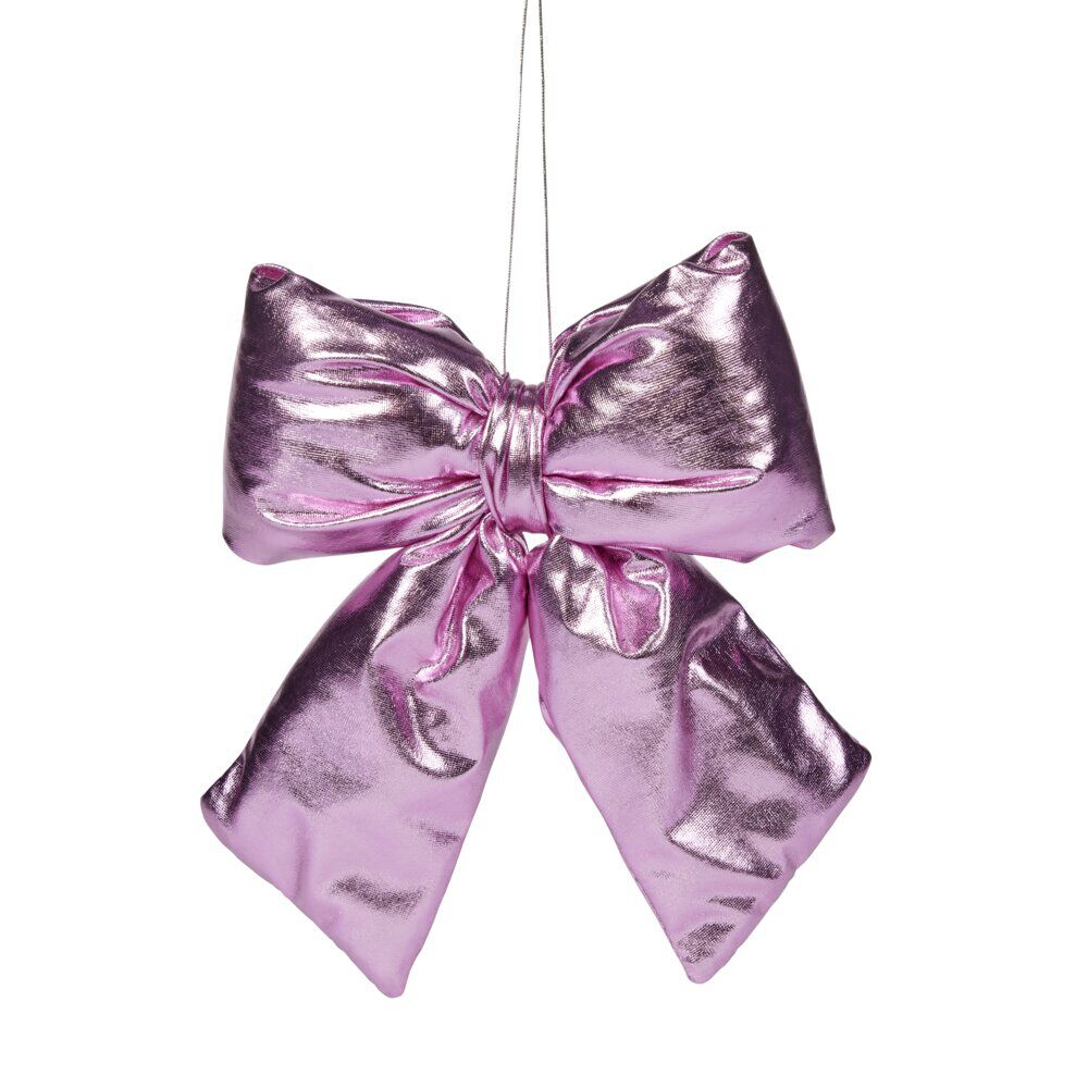 Noeud de No&euml;l irisé à suspendre H14cm (3 modèles)