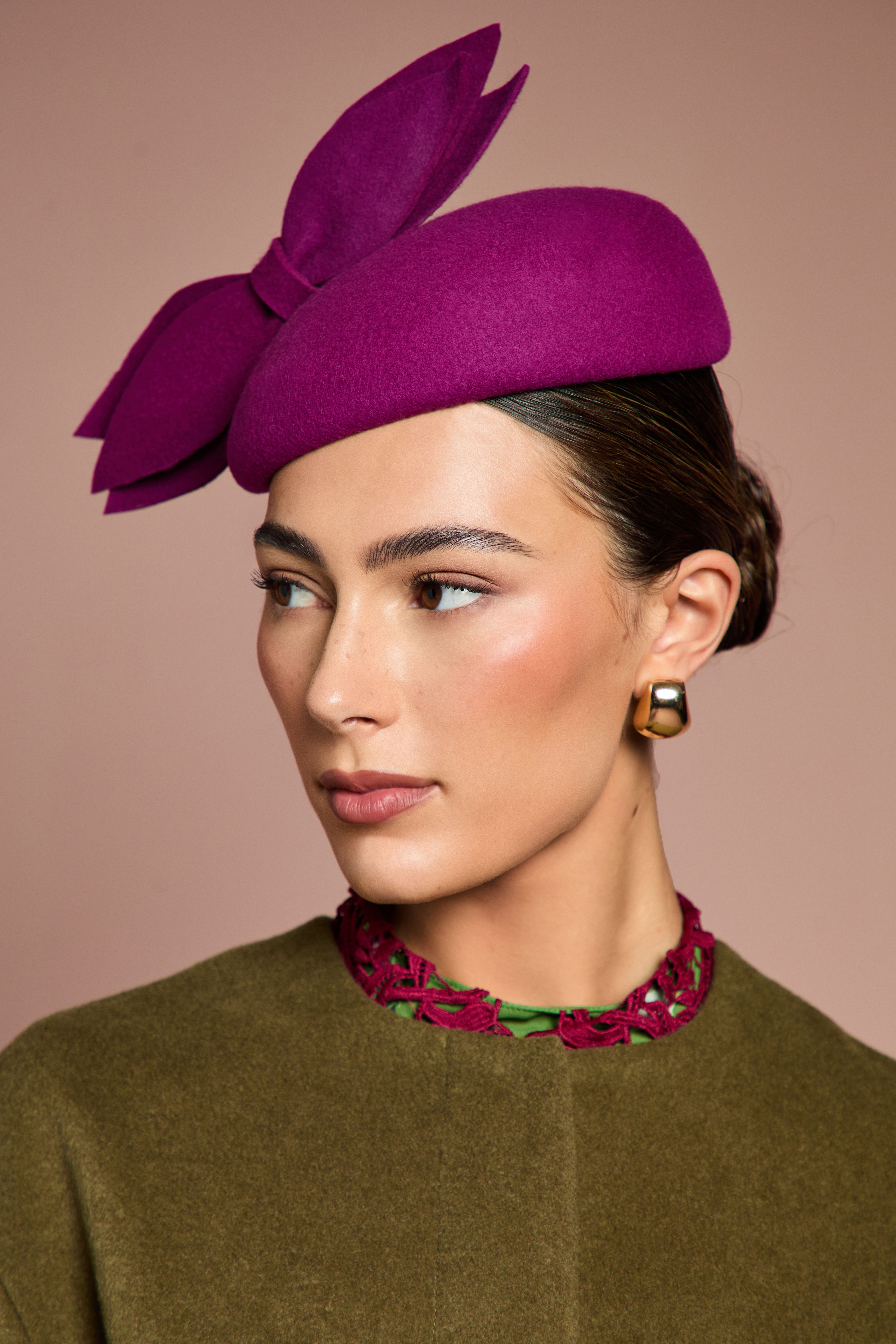 Coast Lisa Tan Contrast Felt Hat With Bow Detail