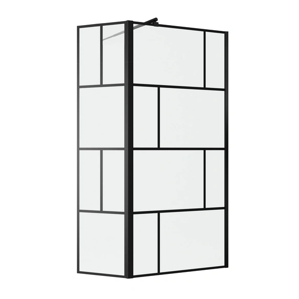 Duschwand »BRICKS«, 40 cm Schwenktür, schwarz, 5 mm