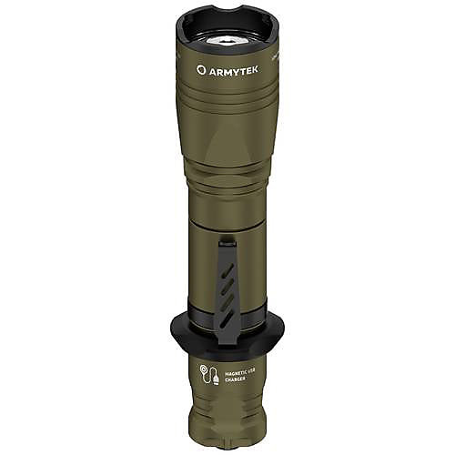 ArmyTek Dobermann Pro Magnet USB Olive Warm LED lampe de poche tactique 1400 lm, batterie 3500 mAh