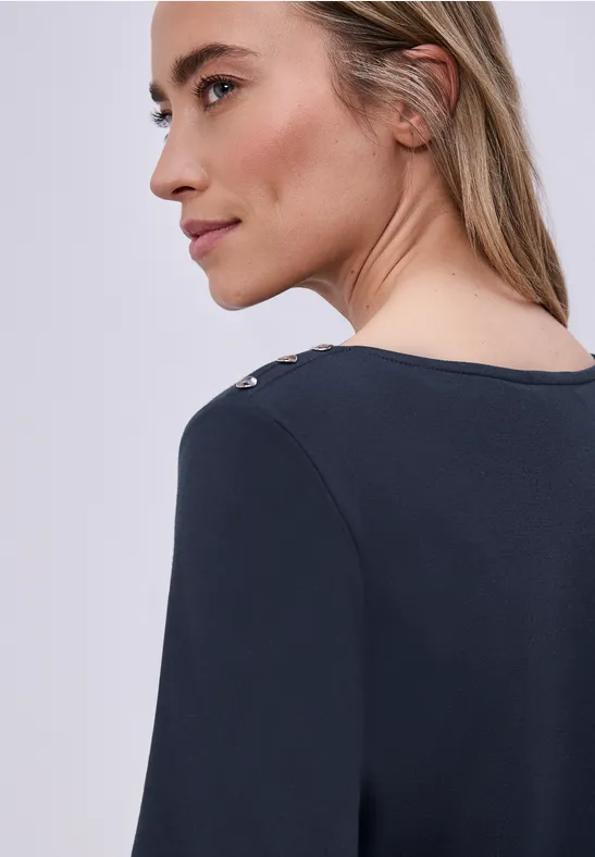 Kurzarm Shirt mit Knopfdetail