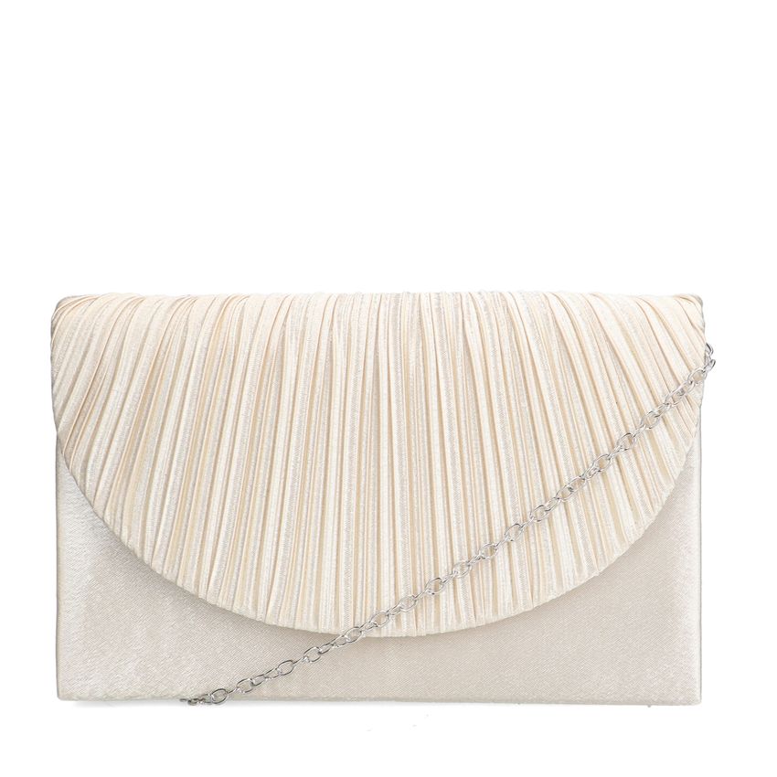 Manfield Beige clutch met gouden glitters