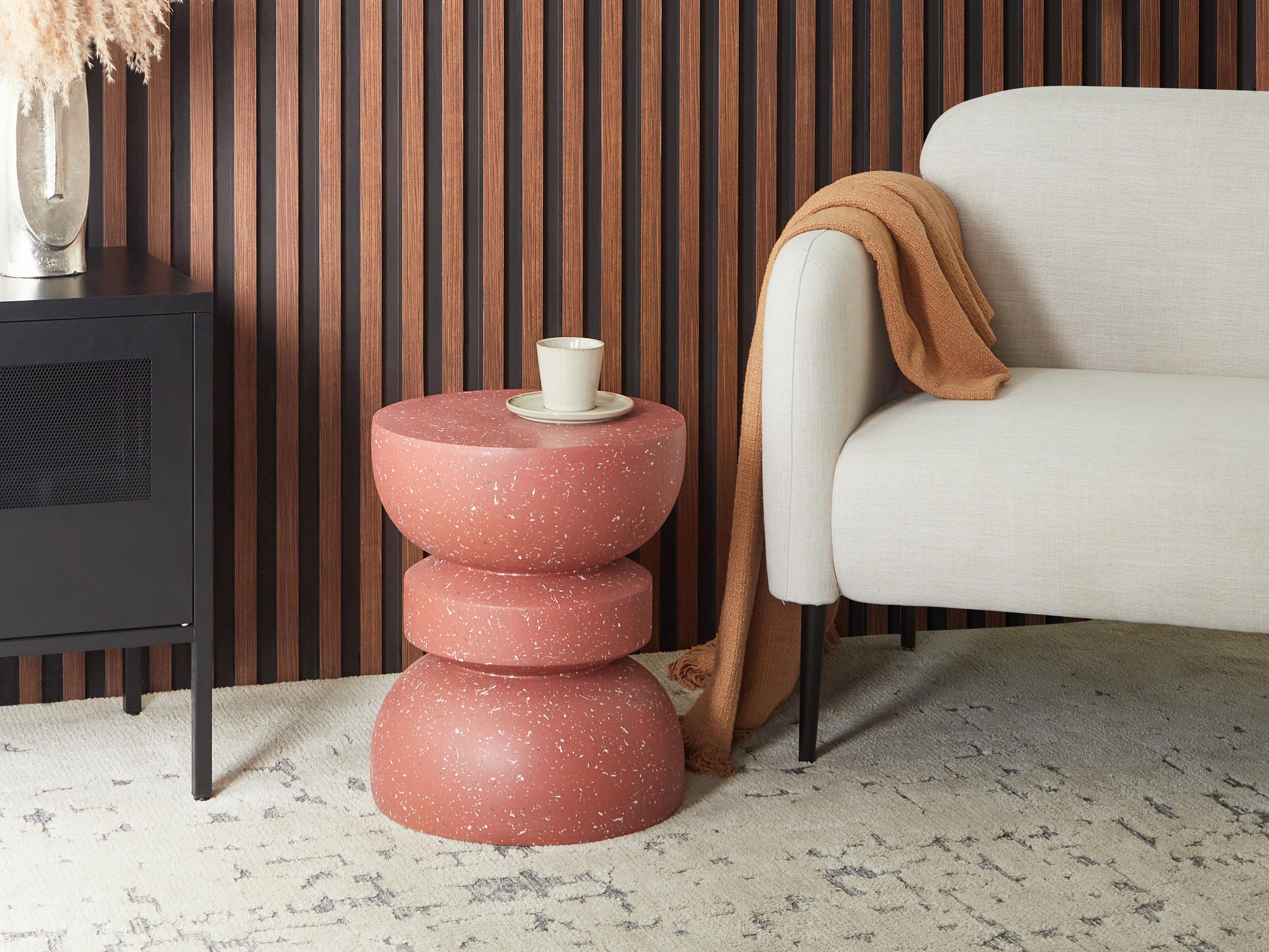 Side Table FALIRO 37 cm 37 cm Red Terrazzo