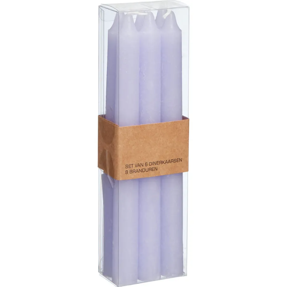 Kwantum Kaarsen & Theelichten | Kaarsen & Theelichten | Dinerkaars  6 Stuks Lila