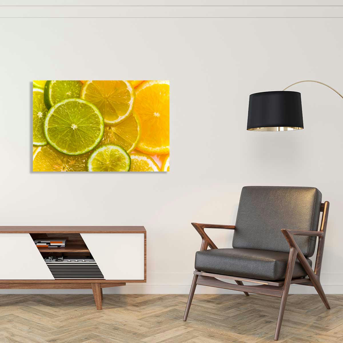 - Tableau tranches de citron imprimé sur alu 120x80cm