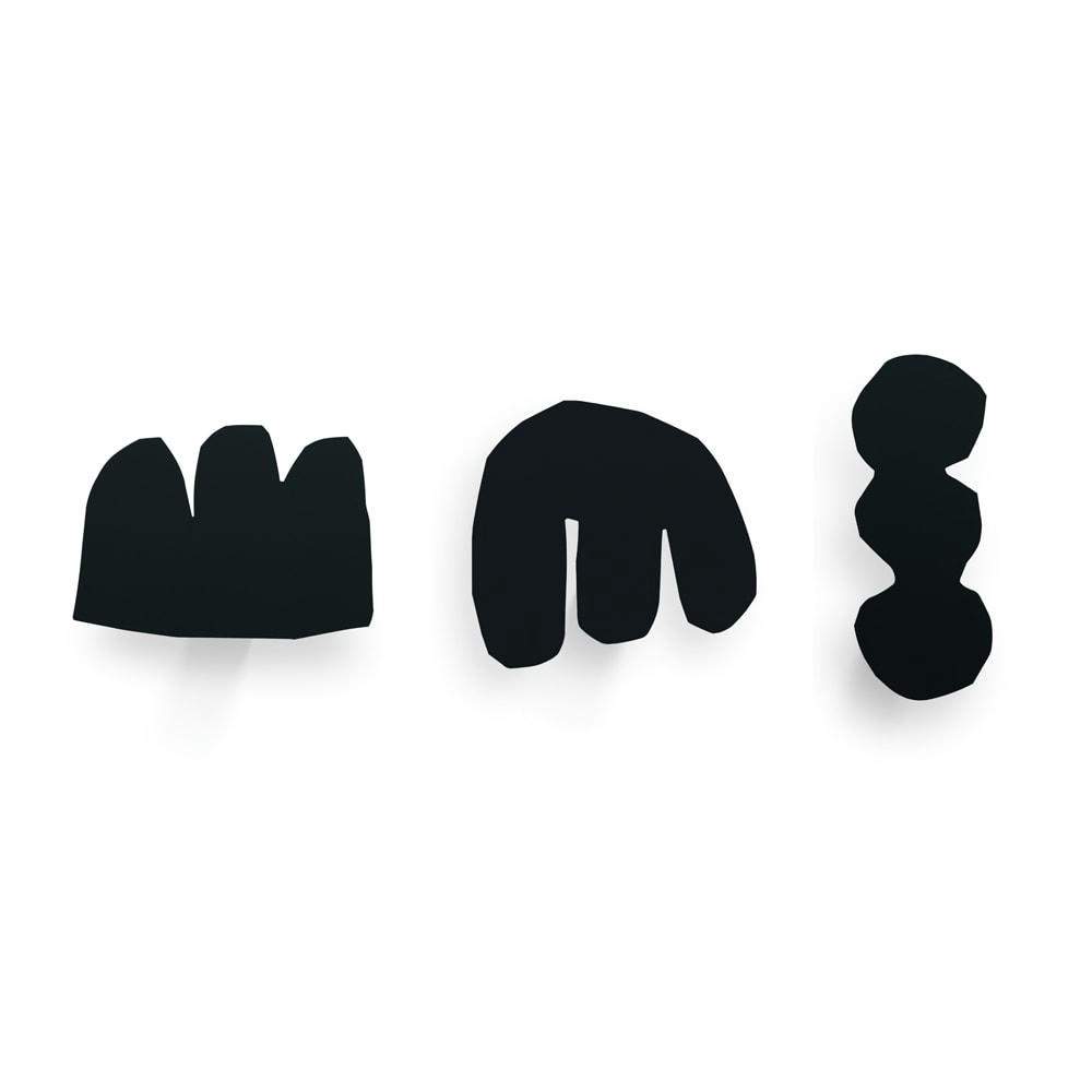 ENRI - Lot de 3 patères enri métal noir