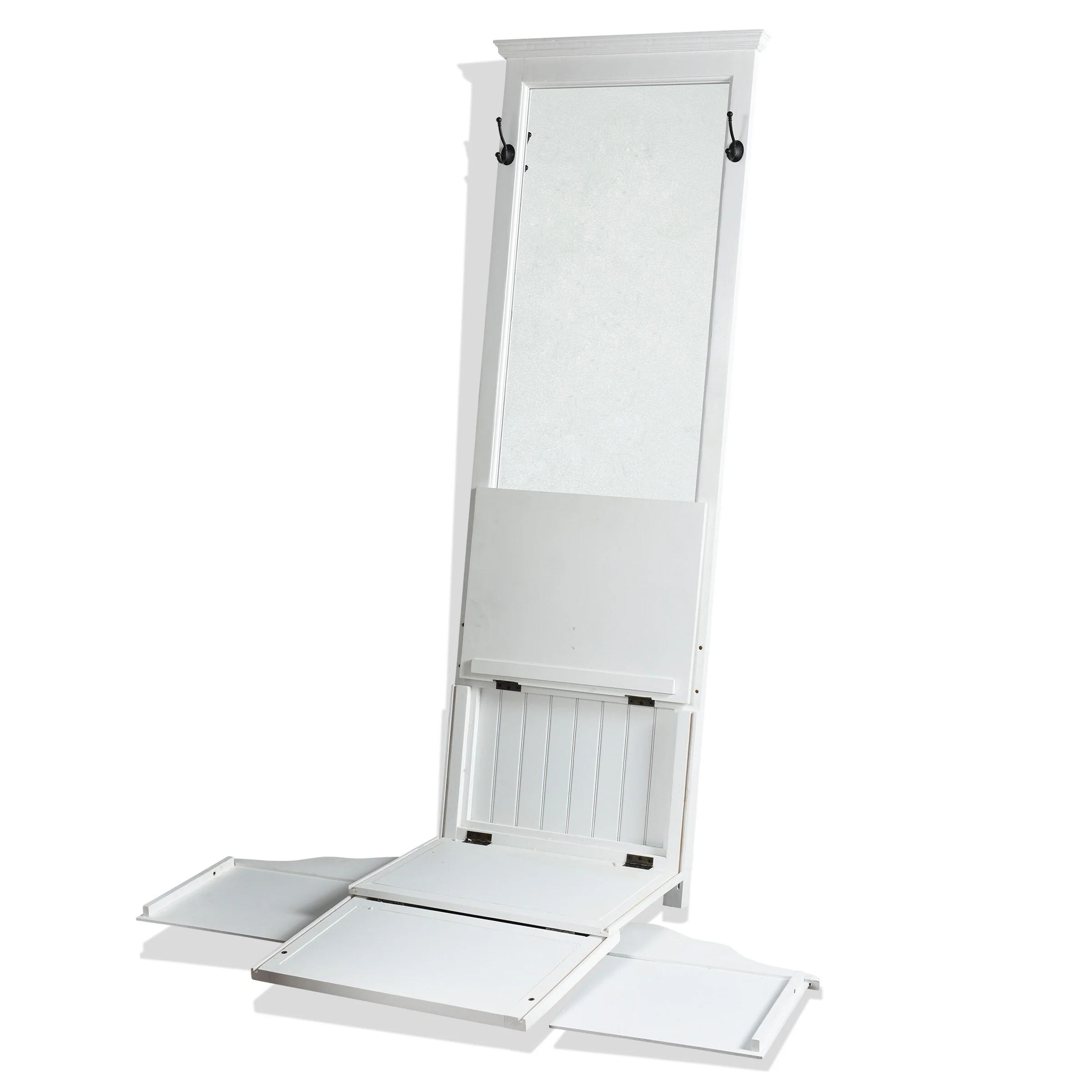 StyleCraft Lydia White Painted with Clear Mirror Entry Way Bench