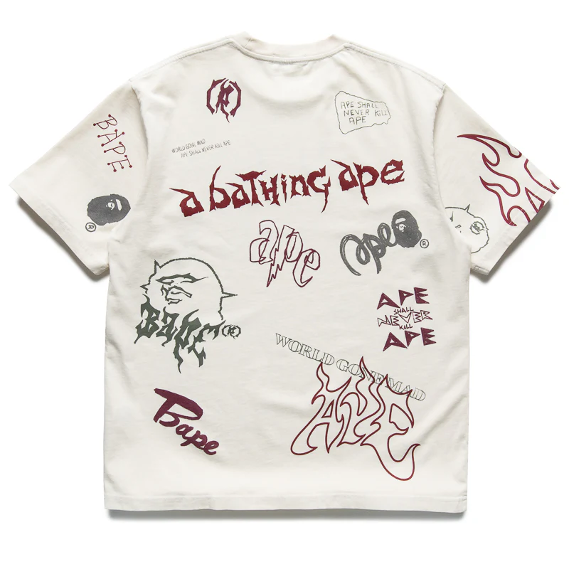A Bathing Ape Overall Print Tee - Ivory