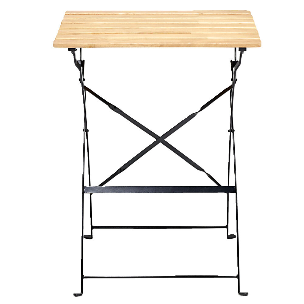 Table de jardin d'appoint pliante Bali métal et bois 55x54xH70cm