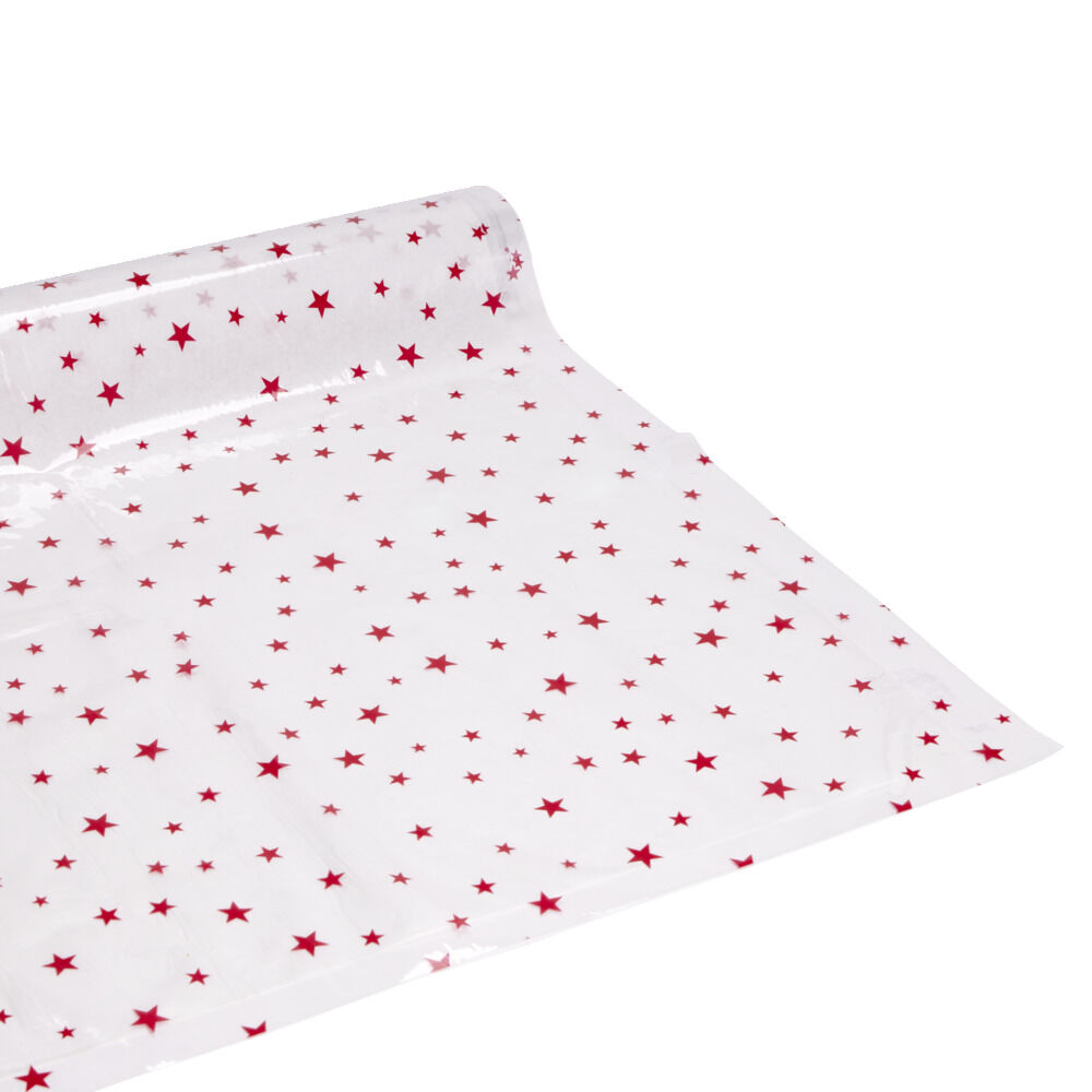 Toile cirée cristal étoile rouge moucharabieh jaune 140cm