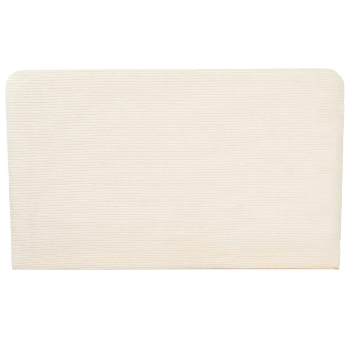 - Tête de lit en velours beige côtelé 140 cm