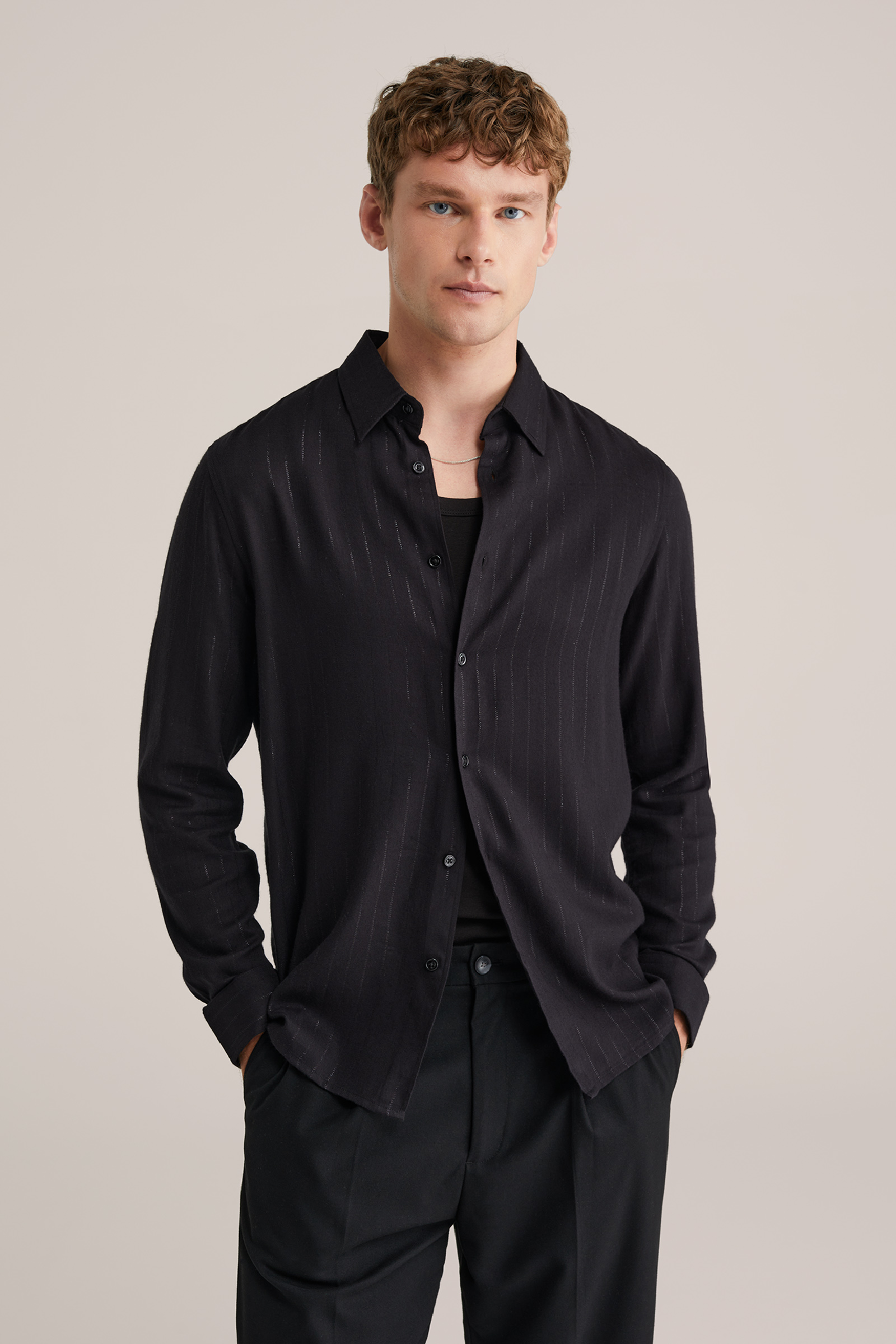 Heren overhemd met glittergaren