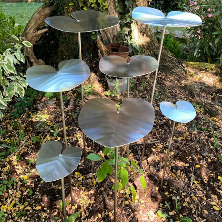 COLLECTION FLEURS & FEUILLES LP DESIGN - Feuilles Amour en aluminium anodisé et inox Lot de 6