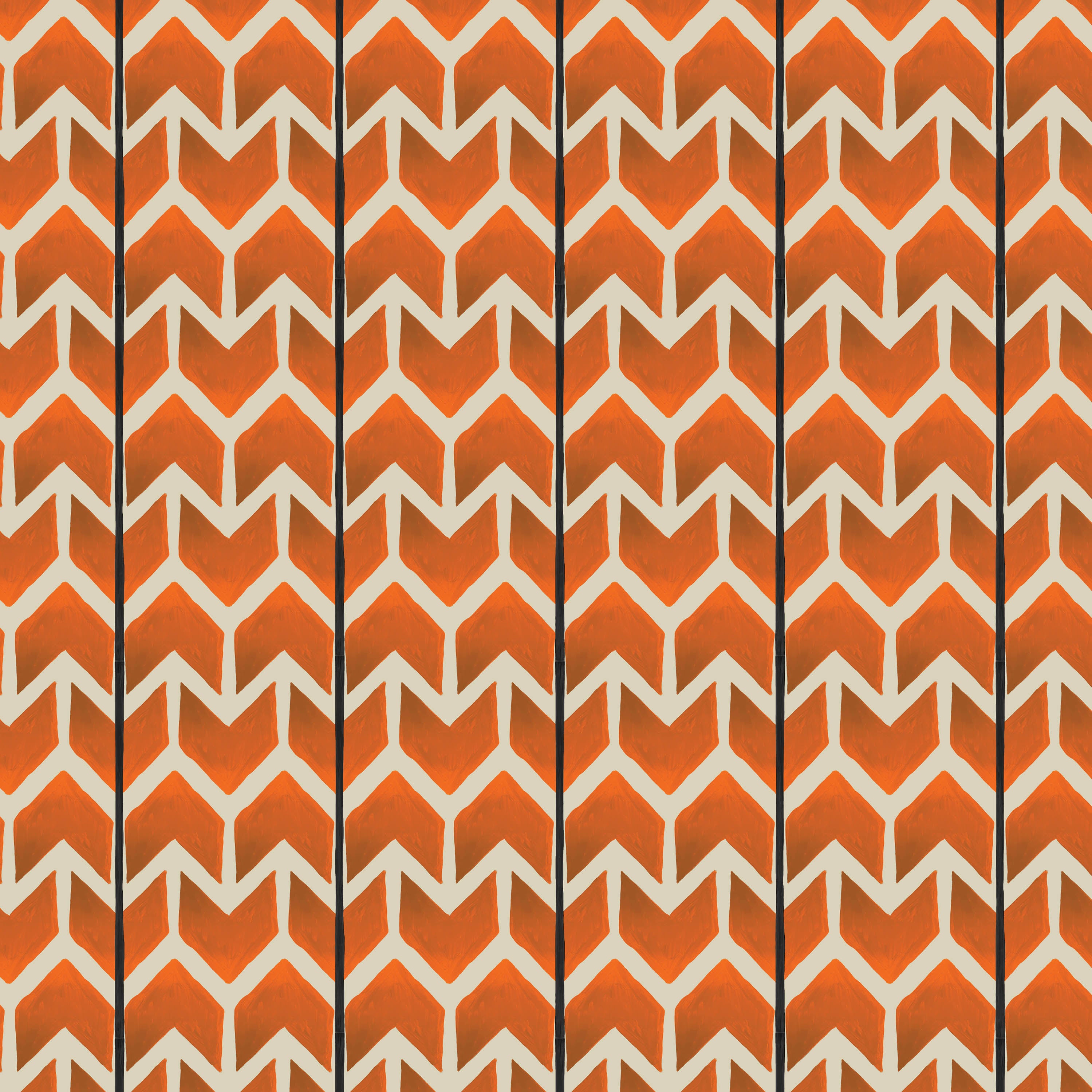 Catchii Behang Ikat Arrows orange/beige