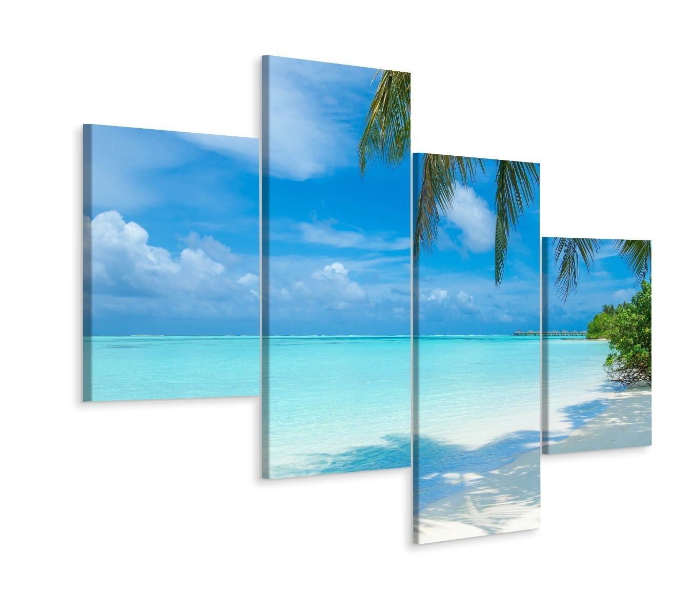 Obraz Tetraptyk MORZE Plaża Niebo Pejzaż 3D 80x50cm