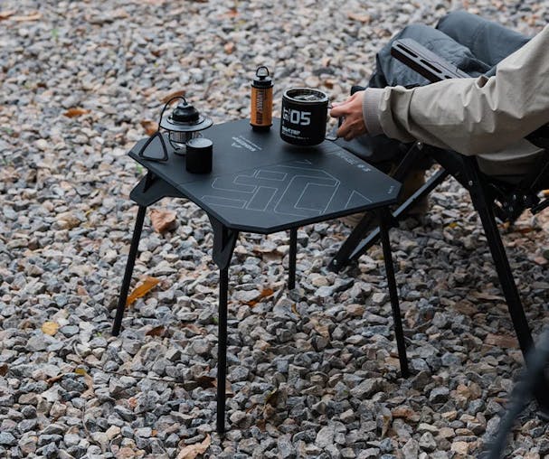 NNEOBA Ultralight Dual-Purpose Camping Adjustable Folding ABS Table Blac