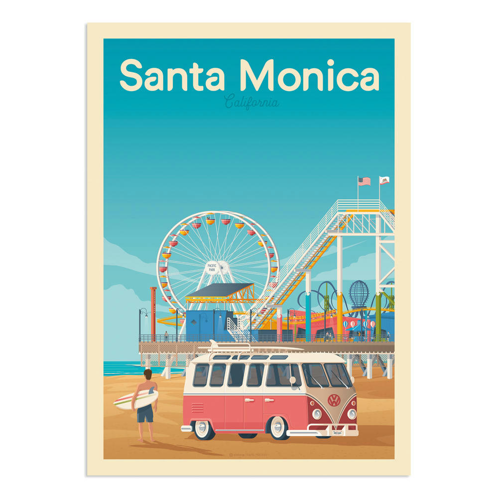 - Affiche Santa Monica  30x40 cm