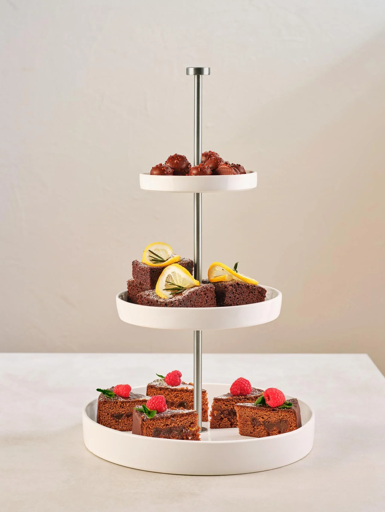etagere, 3-stufig, weiß