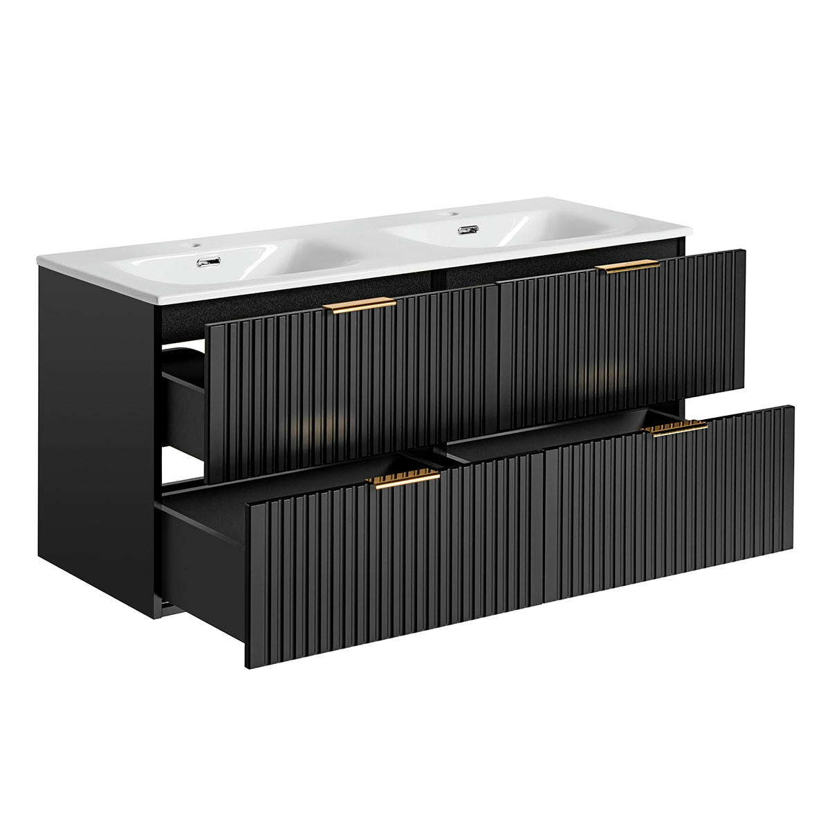 - Meuble double vasque encastrée 120cm noir