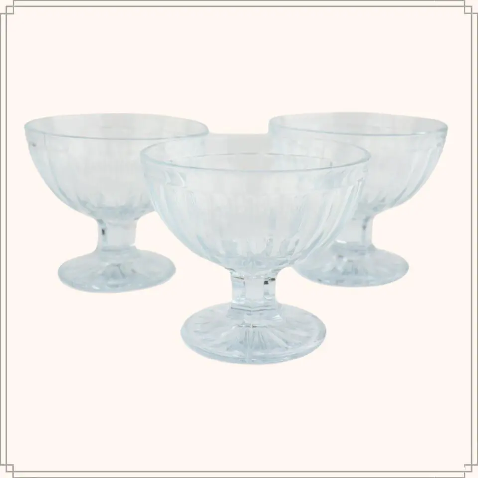 OTIX Dessert schaaltjes Ijscoupe Ijsbeker Set van 3 Glas 200 ml
