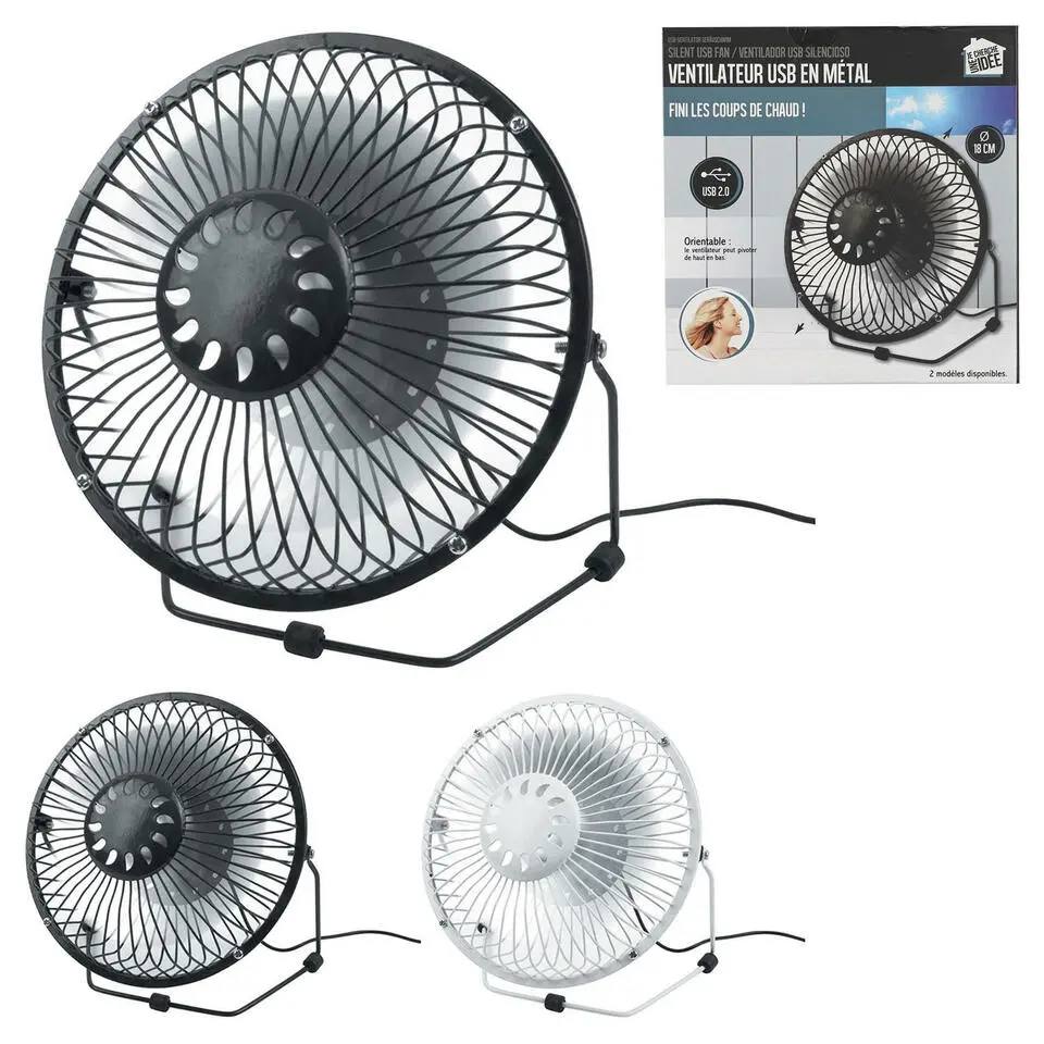 Kleine USB bureau ventilator - metaal - Dia 18 cm - Tafel model