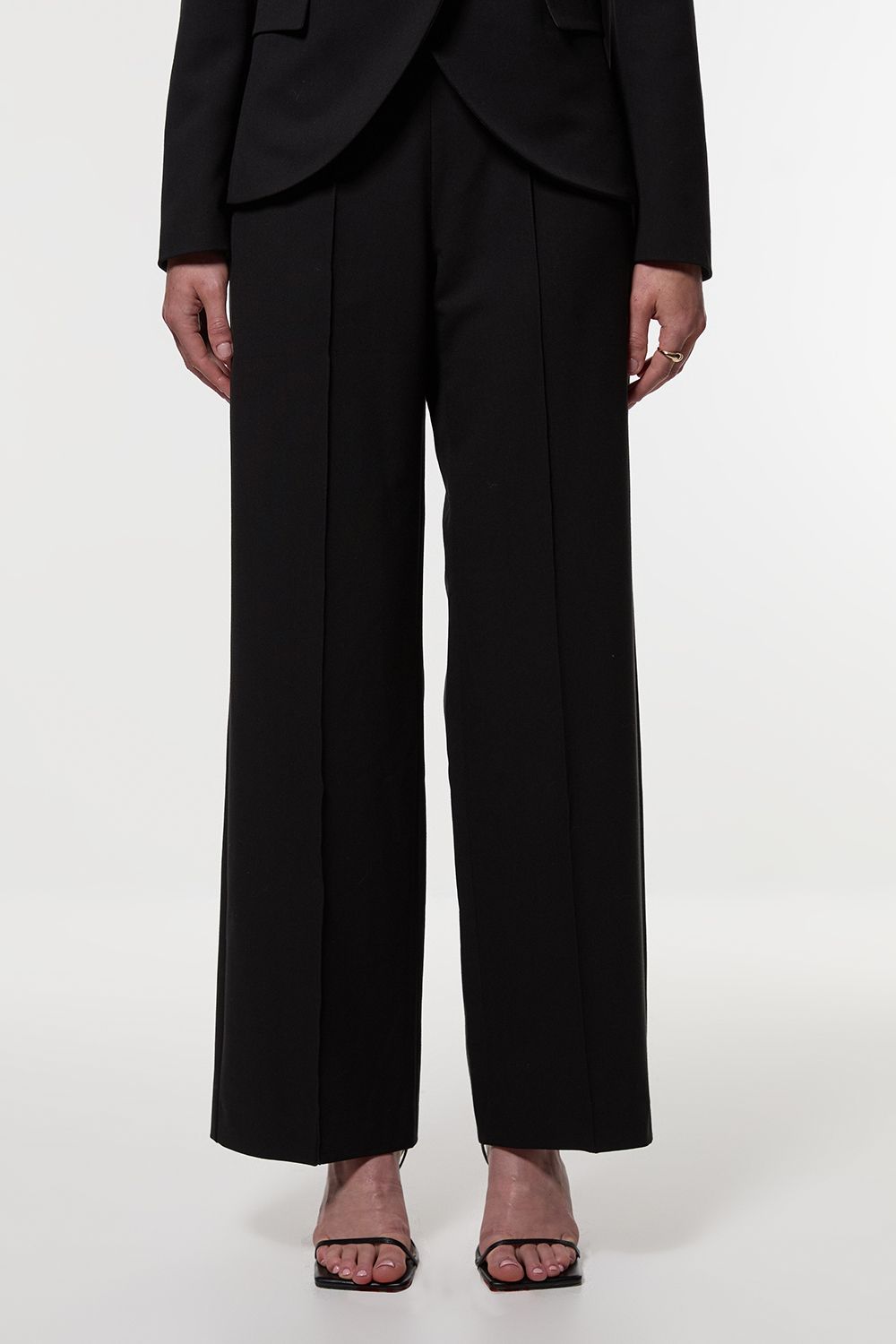 KarenMillen Compact Stretch Pocket Detail Tailored Wide Leg Trouser