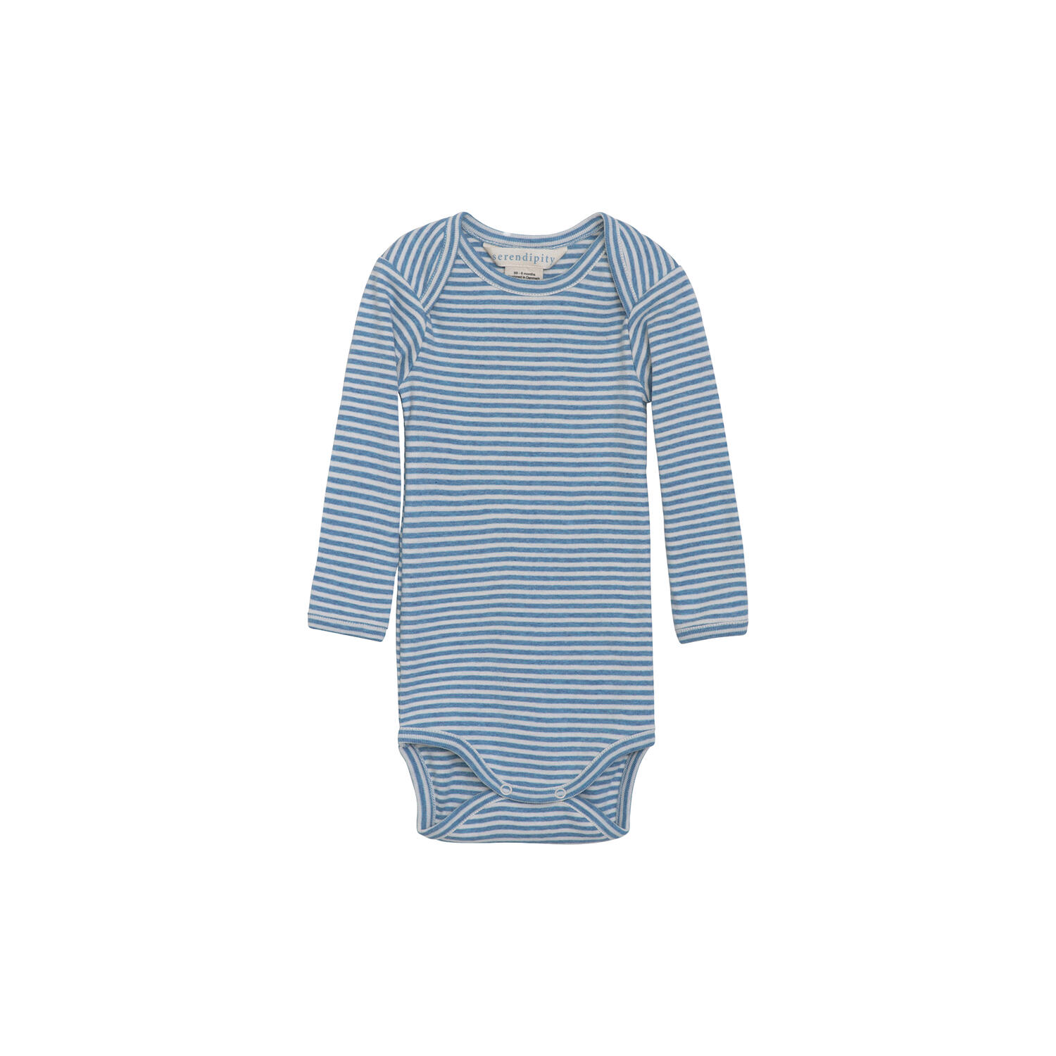 Baby body stribet, azur/ecru