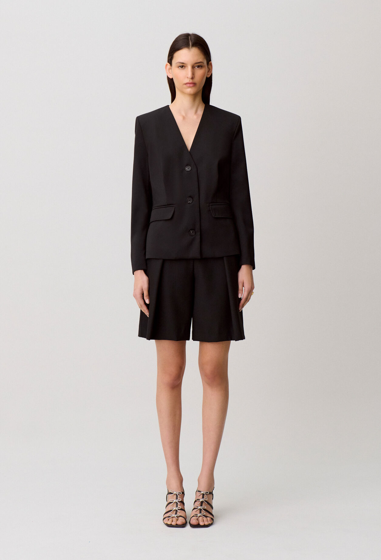 Veste tailleur laine mélangée
