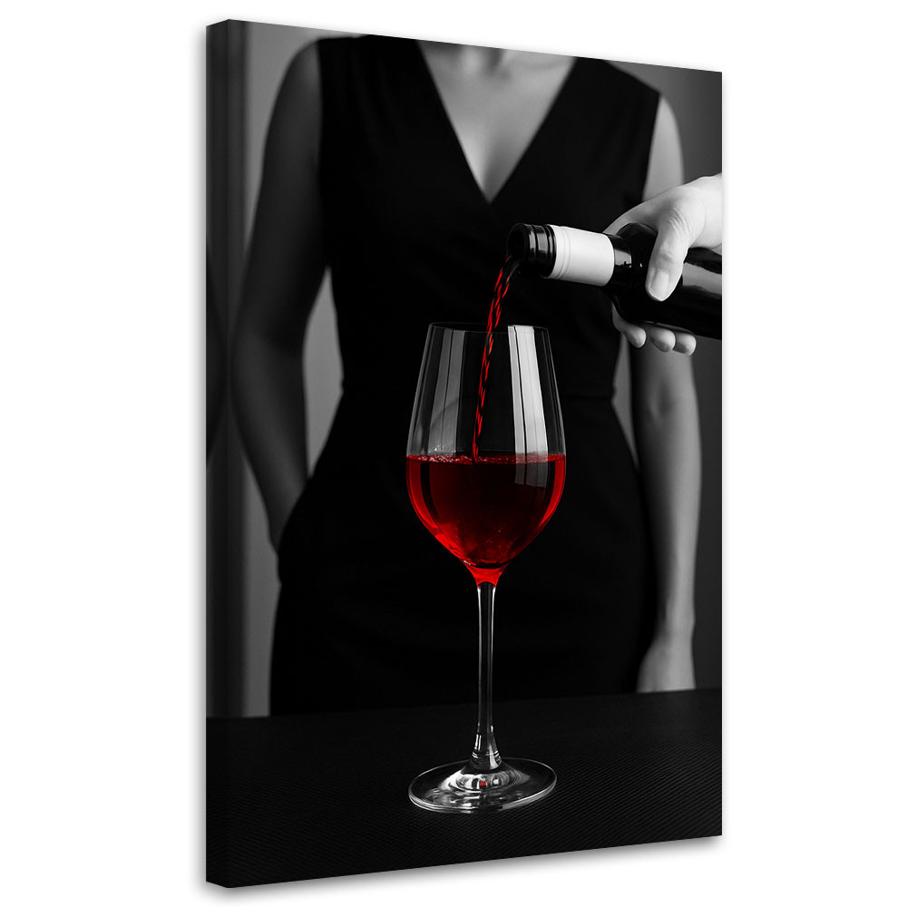 Obraz do sypialni salonu, Kobieta Czerwone Wino 20x30