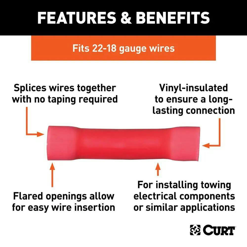 CURT Butt Connectors (22-18 Wire Gauge, 100-pk)
