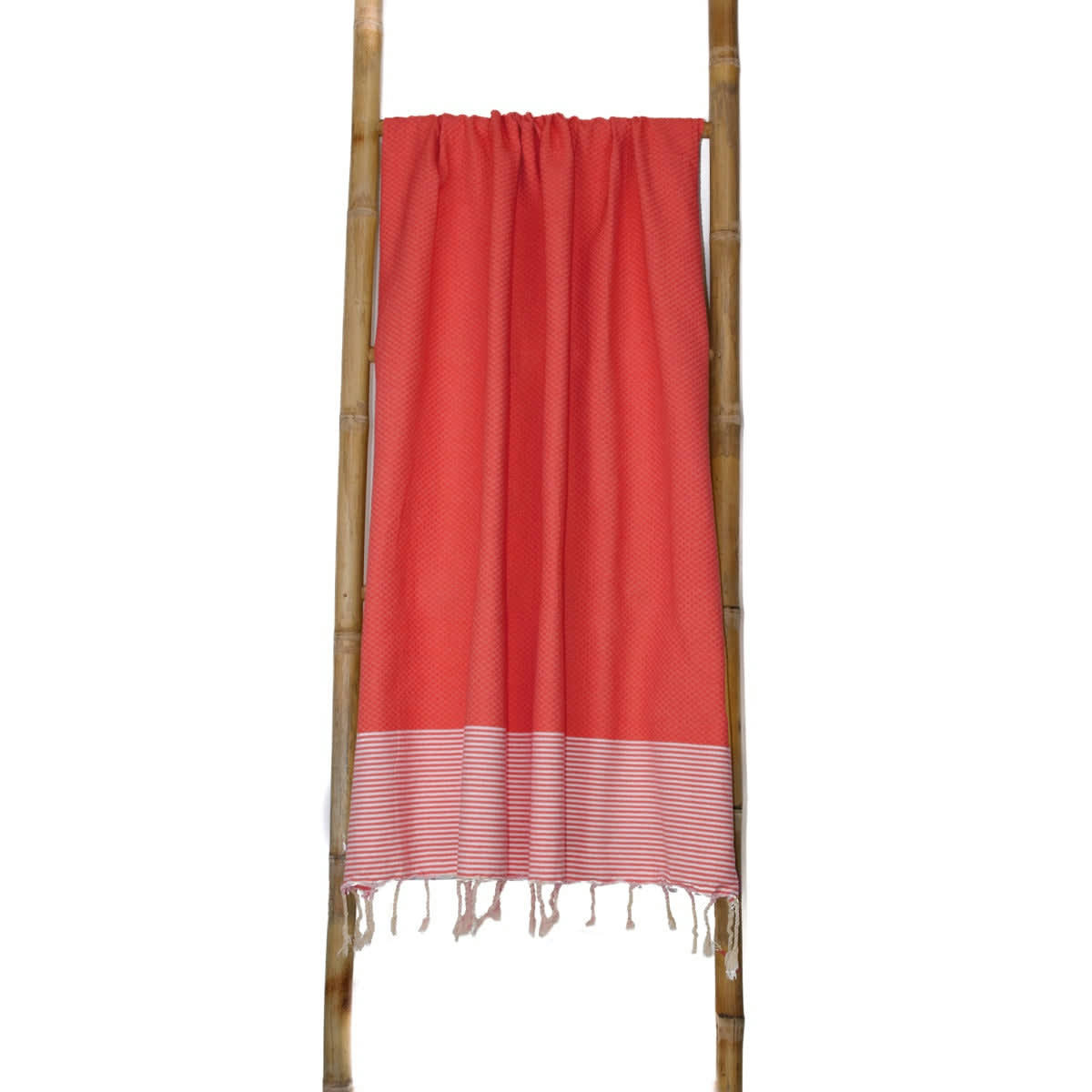IBIZA - Fouta XXL coton  200x200 rouge corail