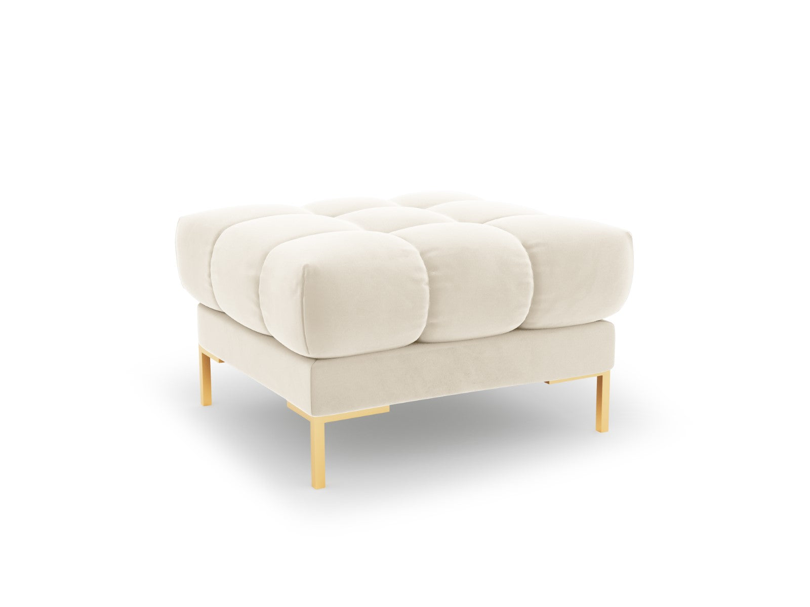 Cosmopolitan Design Poef Bali flueel, lichtbeige - 60x60x41cm