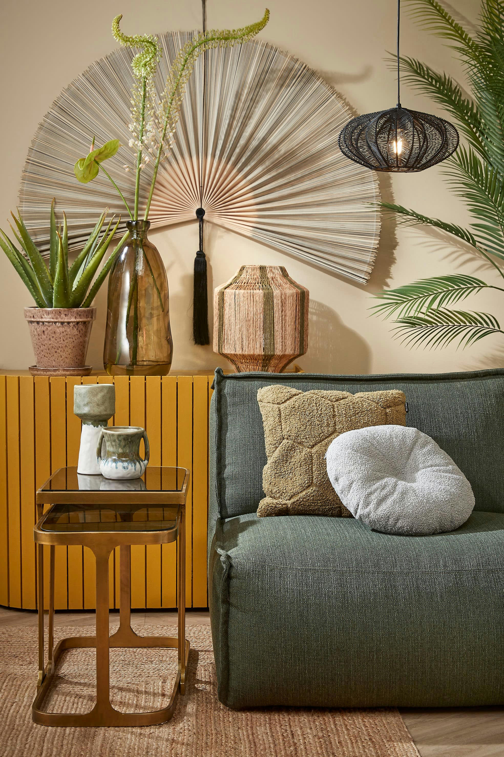 NADINE - Coussin en polyester recyclé gris D40