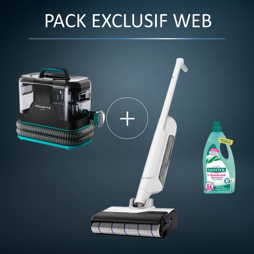 Pack Exclusif Web - Aspirateur balais X-CLEAN 10   Shampouineuse Clean-it   Sanytol offert