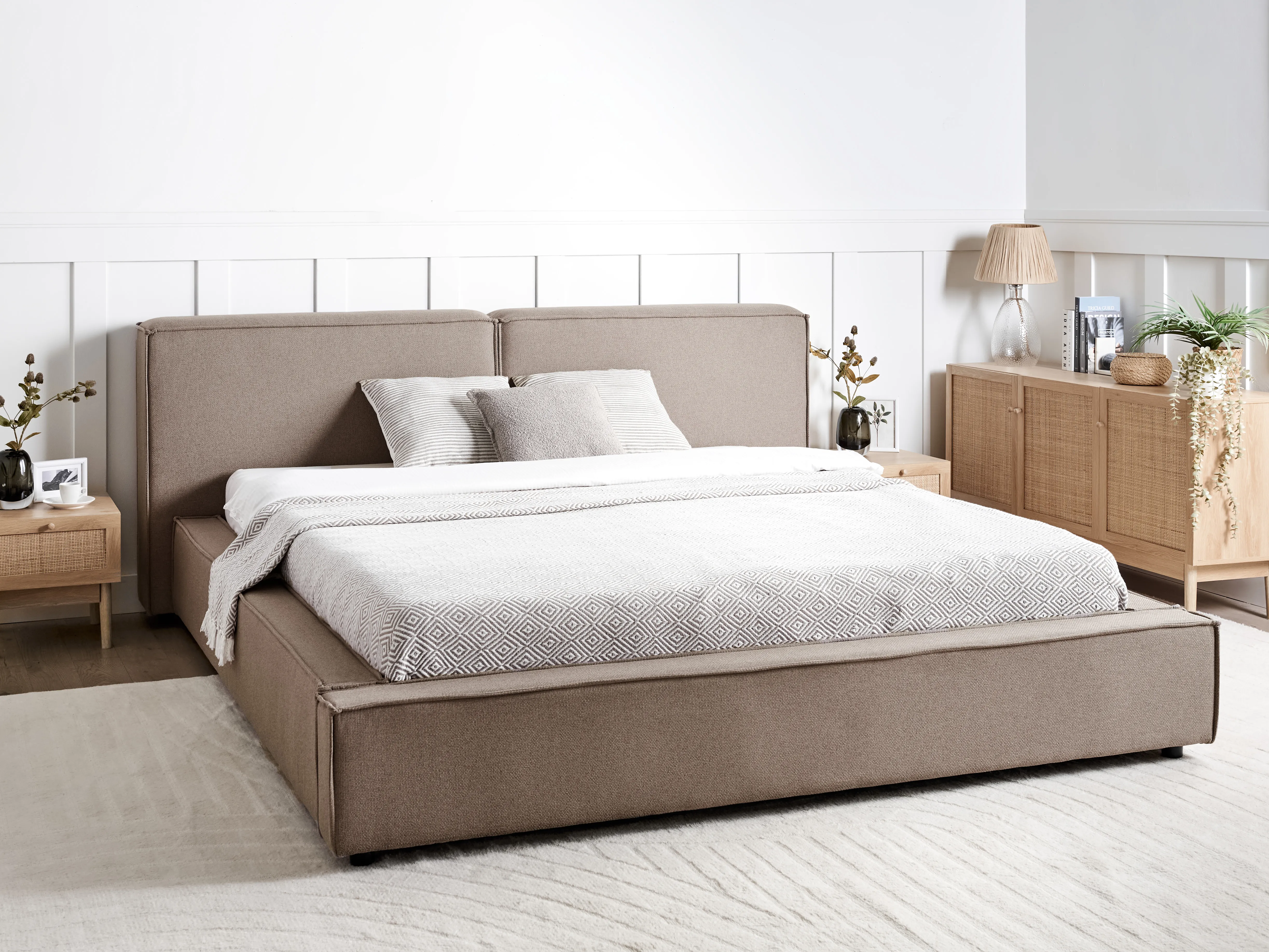 Waterbed Fabric LINARDS 180 x 200 cm (EU Super King) Taupe