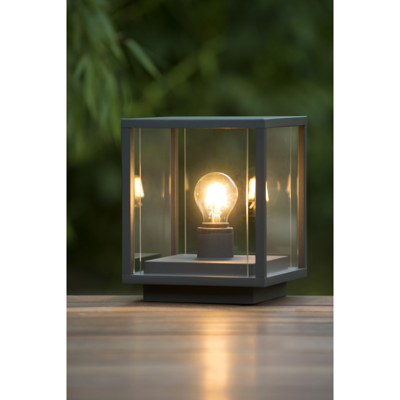 Borne extérieure Claire anthracite E27 60 W LUCIDE